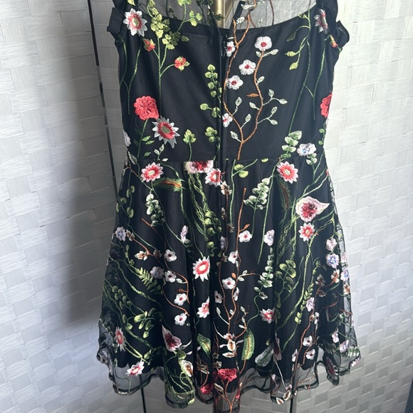 City Studio 🌟Embroidered Floral Sheer Dress - Picture 8 of 9